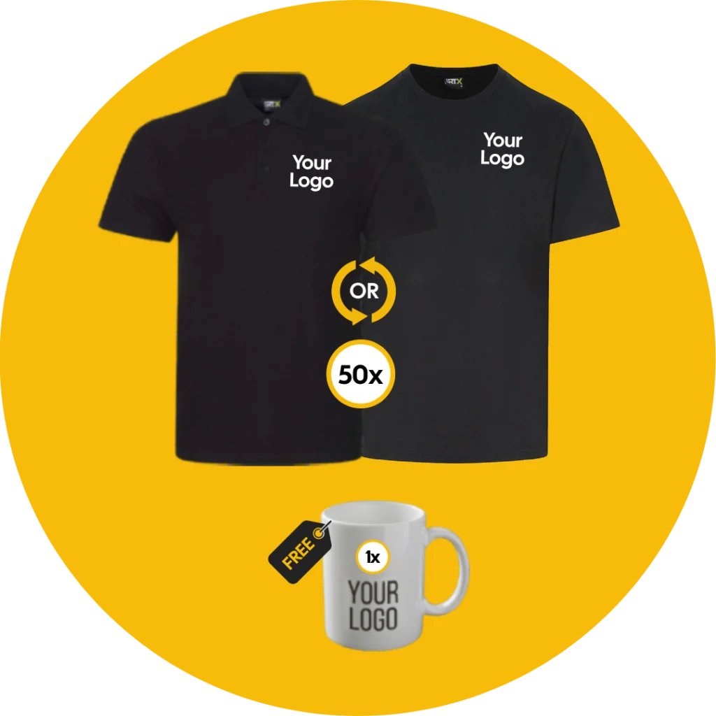 50 T–Shirts Or Polo Shirts Workwear Bundle