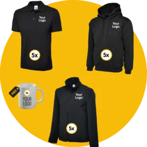 Uneek 5 Worker Pack with Free Logo