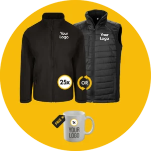 25 Softshell Jackets or Gilets Workwear Bundle – Front Logo Embroidered