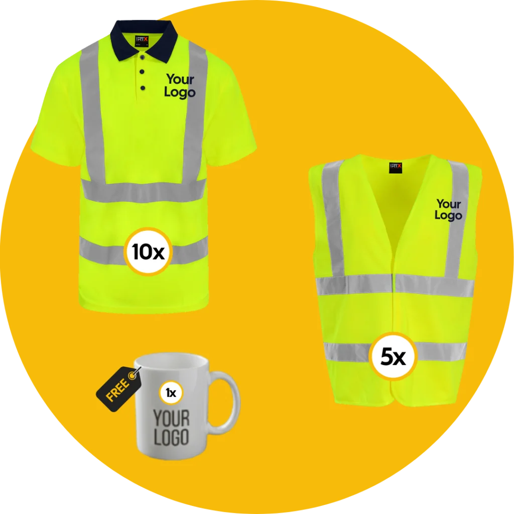 Hi-Vis Polo & Vest Mix 10x