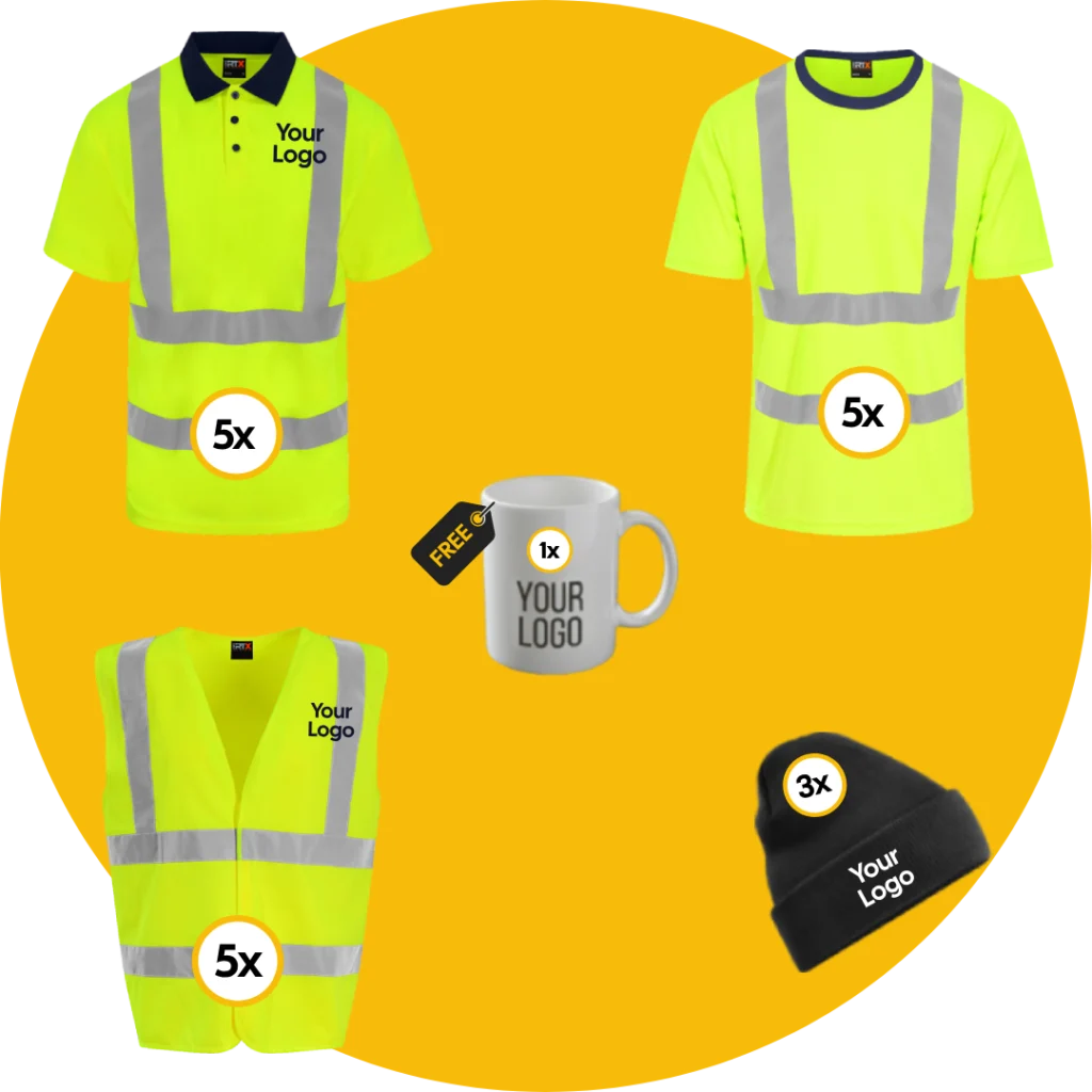 Hi-Vis Safety Starter (5 Polo + 5 T + 5 Vest)