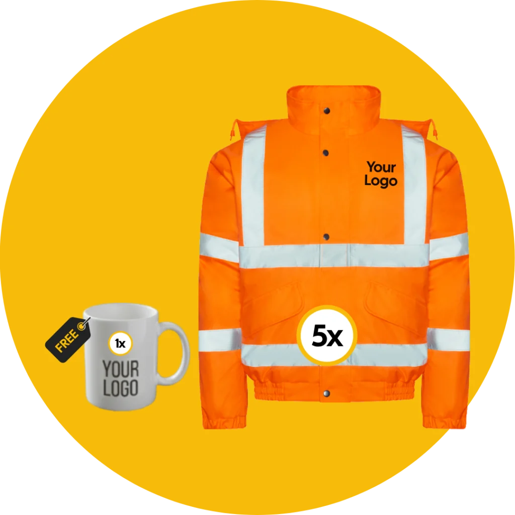 4 x Hi-Vis Bomber Jackets with FREE Logo