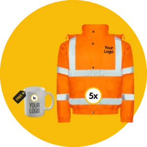 4 x Hi-Vis Bomber Jackets with FREE Logo